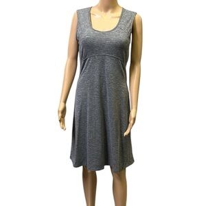 prAna Calico Gray Open Back Sleeveless Built in Shelf Bra Athletic Dress Small